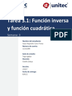 Tarea 3.1 Función Inversa y Función Cuadrática