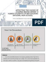 Factors Guiding HS Students' College Course Choice