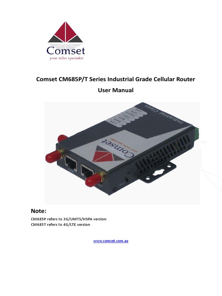 Comset CM685 User Manual - Rev 5 3 Dec 2013 | PDF | Ip Address ...