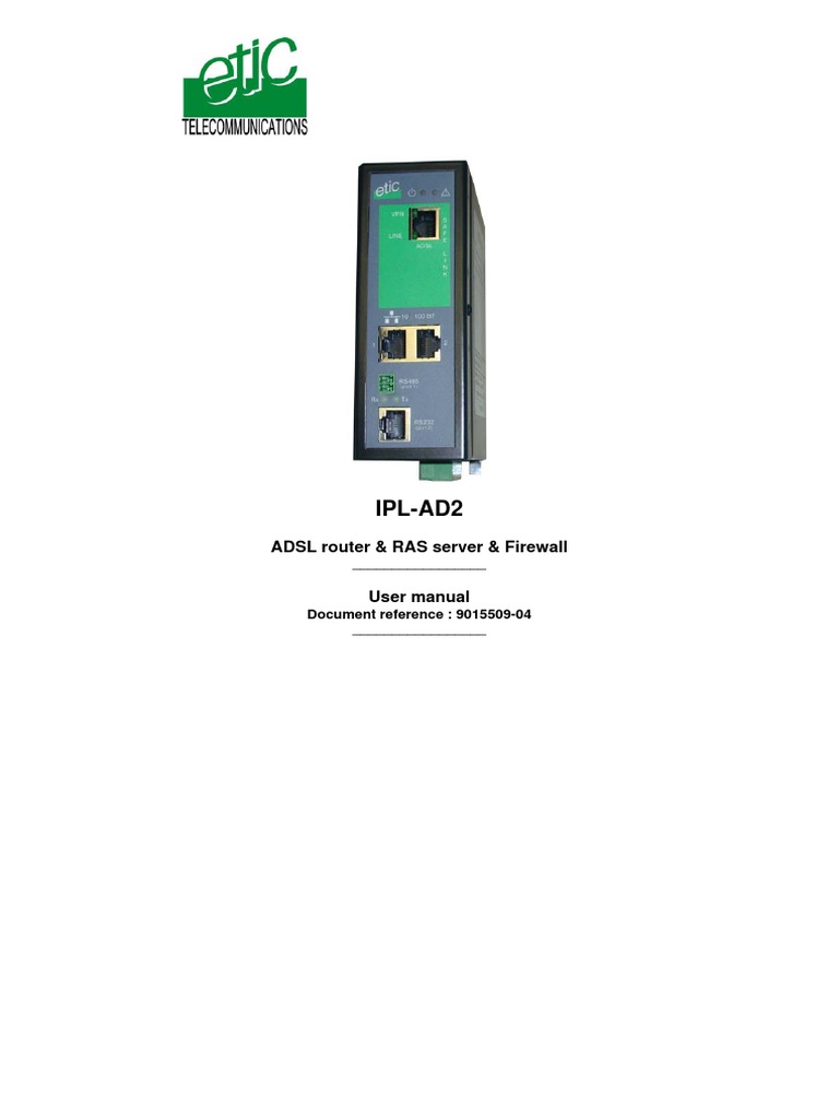 Etic ADSL Modem Manual PDF Router Ip Address