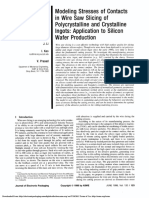 1998 Modeling Stresses of Contacts in Wire Saw Slicing