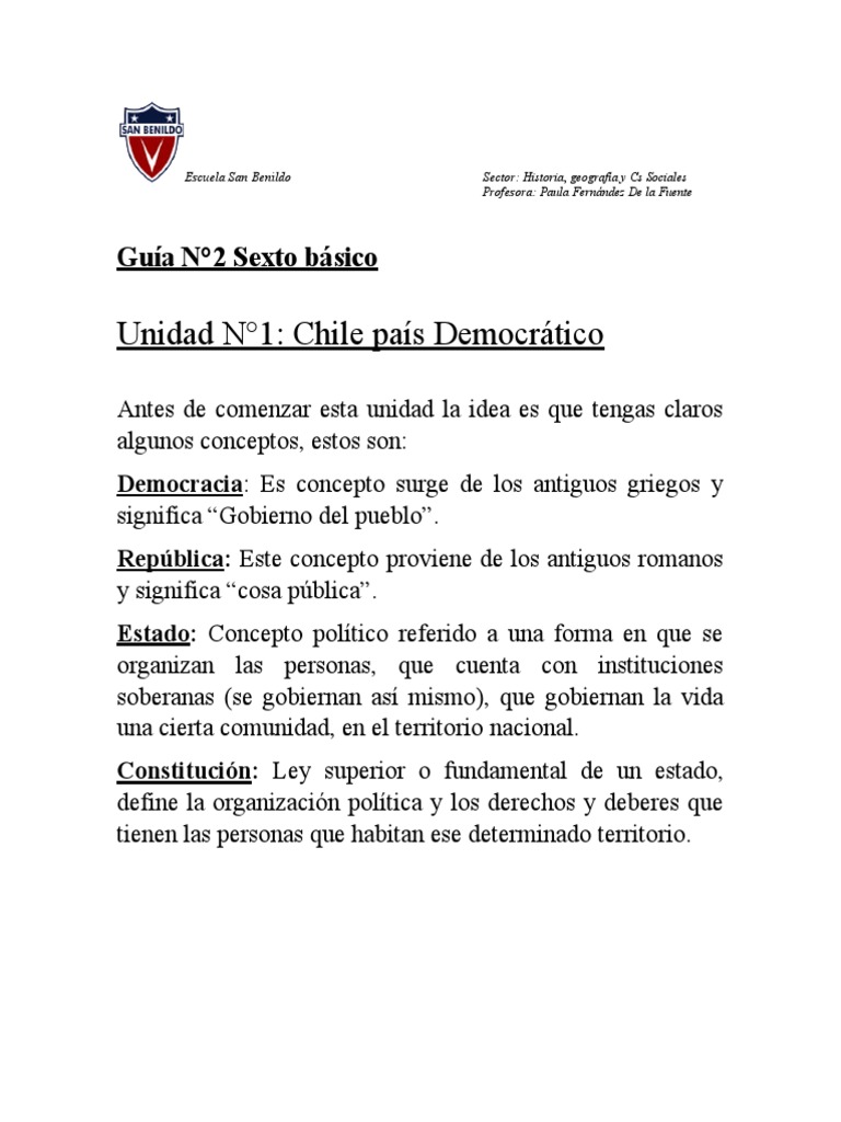 Organización Democrática en Chile | PDF | Separación de poderes ...