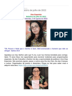 Missionária Rosangela Feitosa - Dias Especiais - Relatório de Julho de 2022
