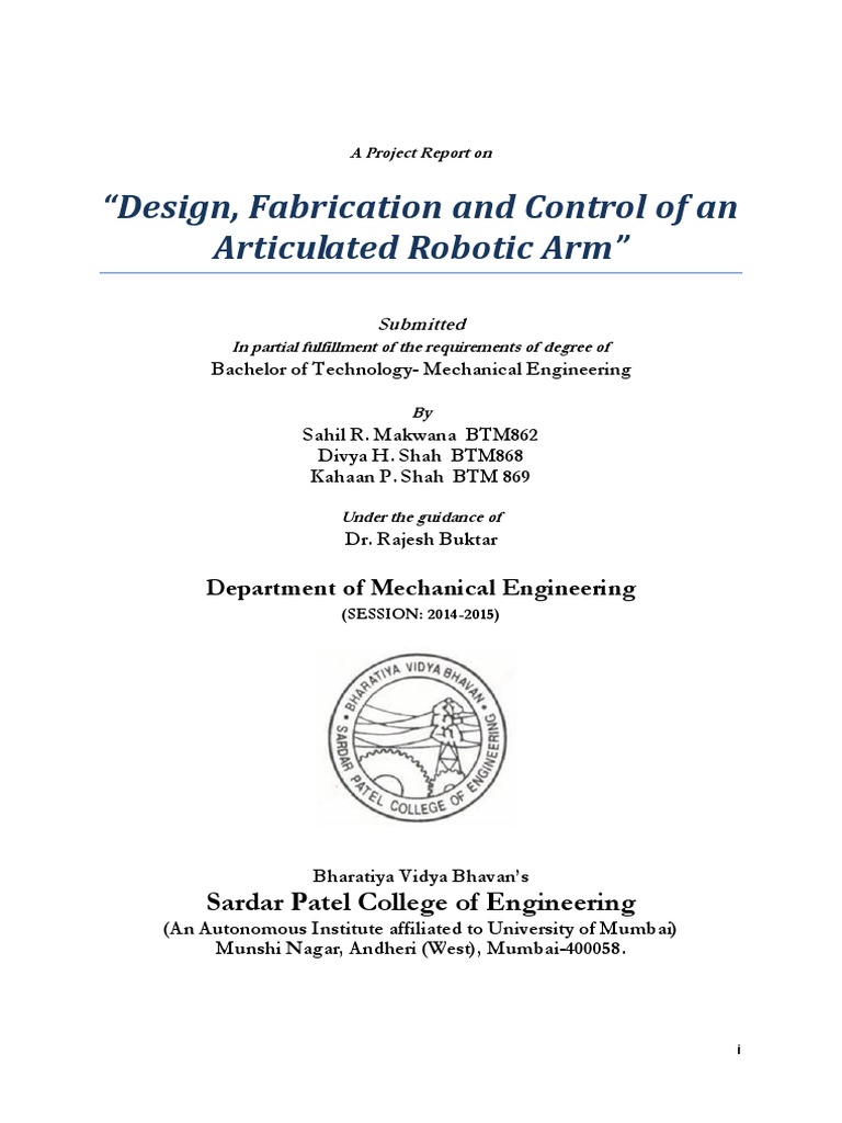 Bachelor Thesis | PDF | Robotics | Robot