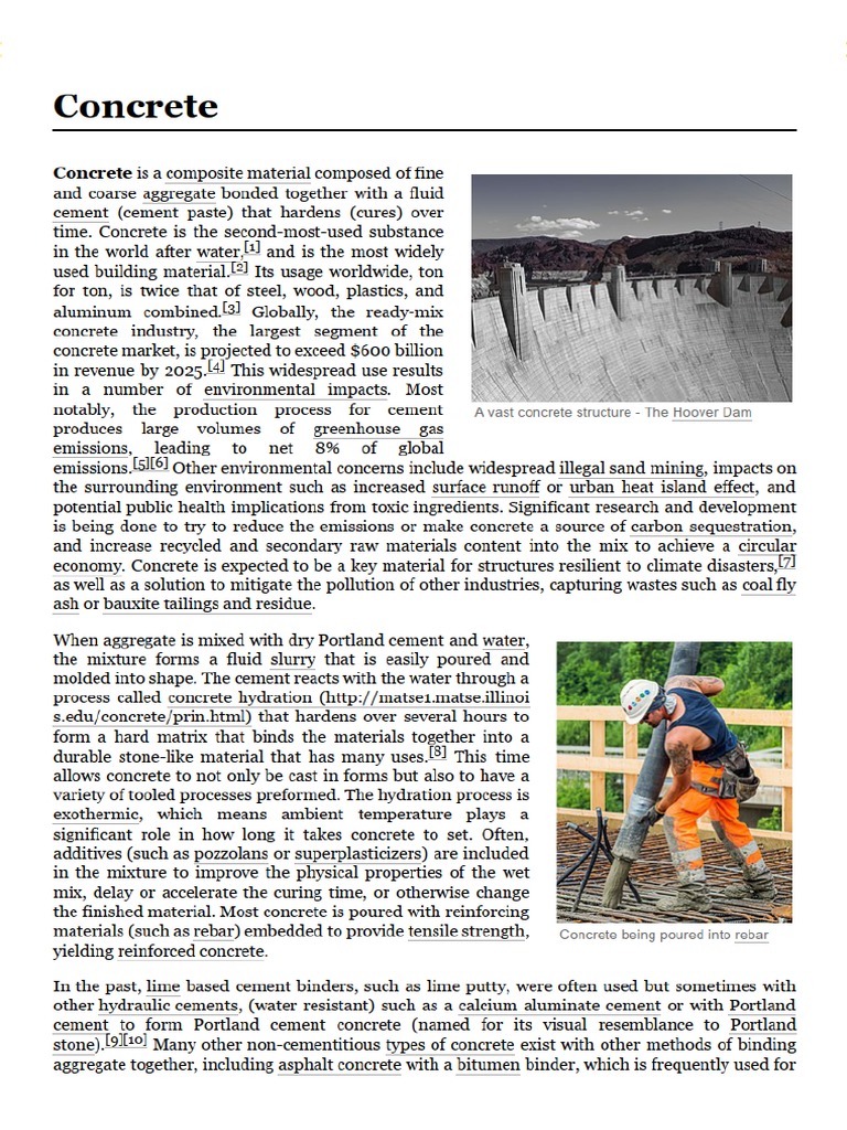 WHAT IS CONCRETE EXPLANATION OF ITS IMPORTANCE COMPOSITION AND USES visual data 7