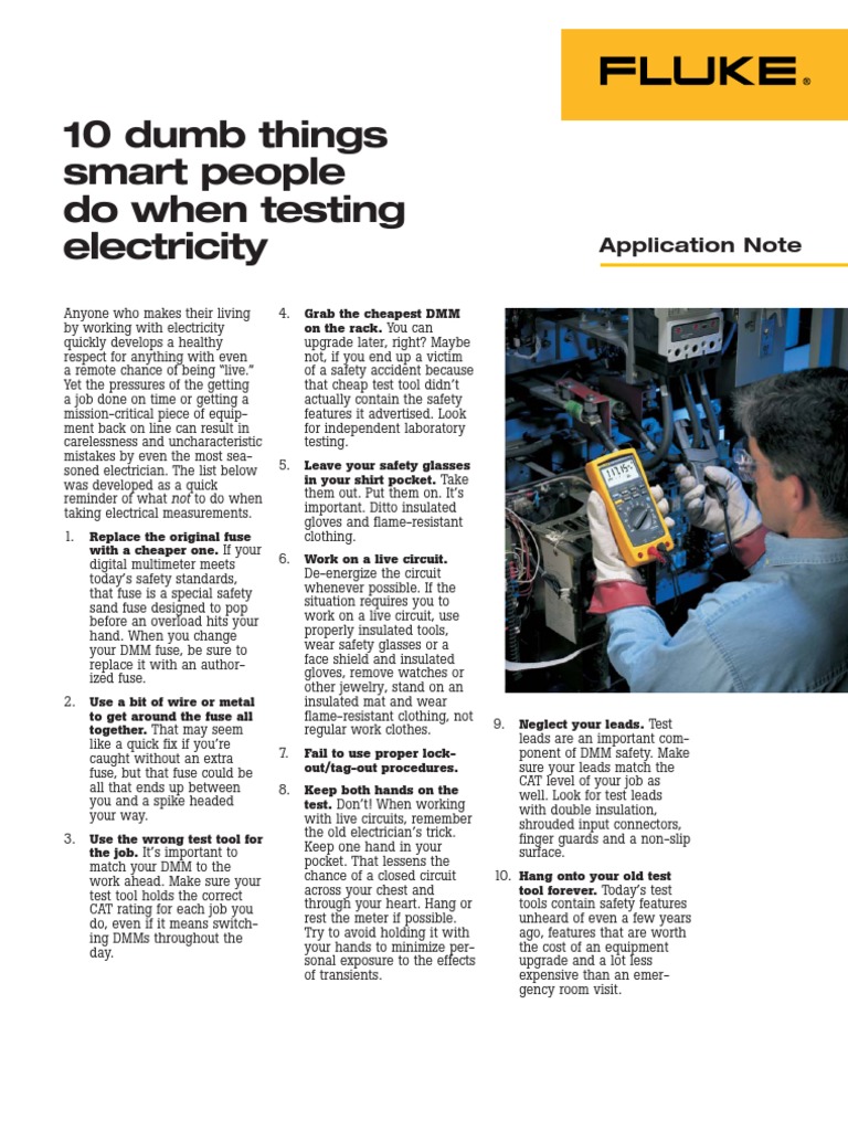 1 - Ten Dumb Things Smart People Do When Testin Electricity | PDF ...