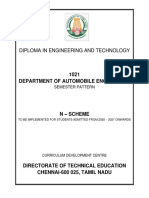 Diploma in Engineering and Technology: 1021 Department of Automobile Engineering