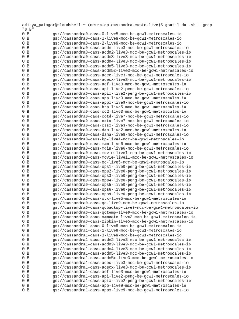 0 Byte Buckets of MetroOpCassandraLive PDF