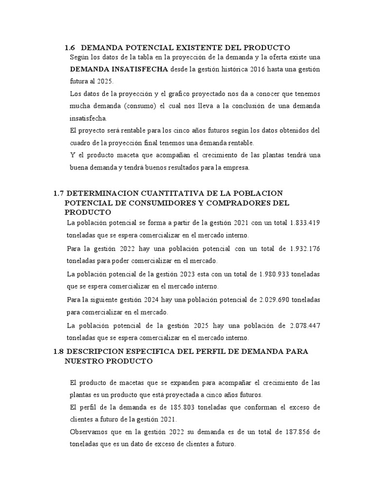 Demanda Insatisfecha de Macetas Expansibles | PDF | Producto (Negocio ...