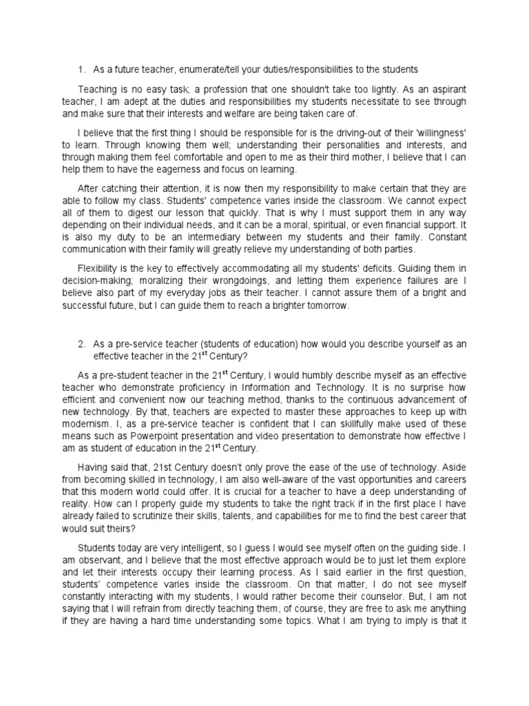 As A Future Teacher Pdf Teachers Teaching Method