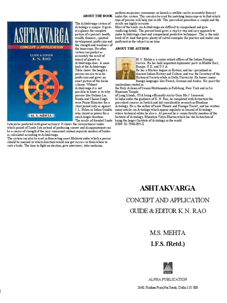 Ashtakvarga - Mehta-K N Rao-Retyped | Download Free PDF | Planets In ...