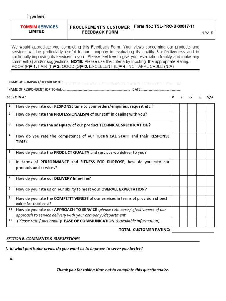 customer-feedback-form-pdf-procurement-questionnaire