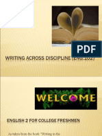 Writing in The Discipline (Course Outline of Topic)