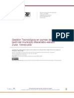 Gestión Tecnológica en Pymes Del Sector Textil Del Municipio Maracaibo-Estado Zulia - Venezuela