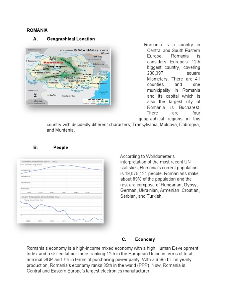 ROMANIA FACTS AND FIGURES AT A GLANCE LOCATION FLAG LANGUAGE visual data 3