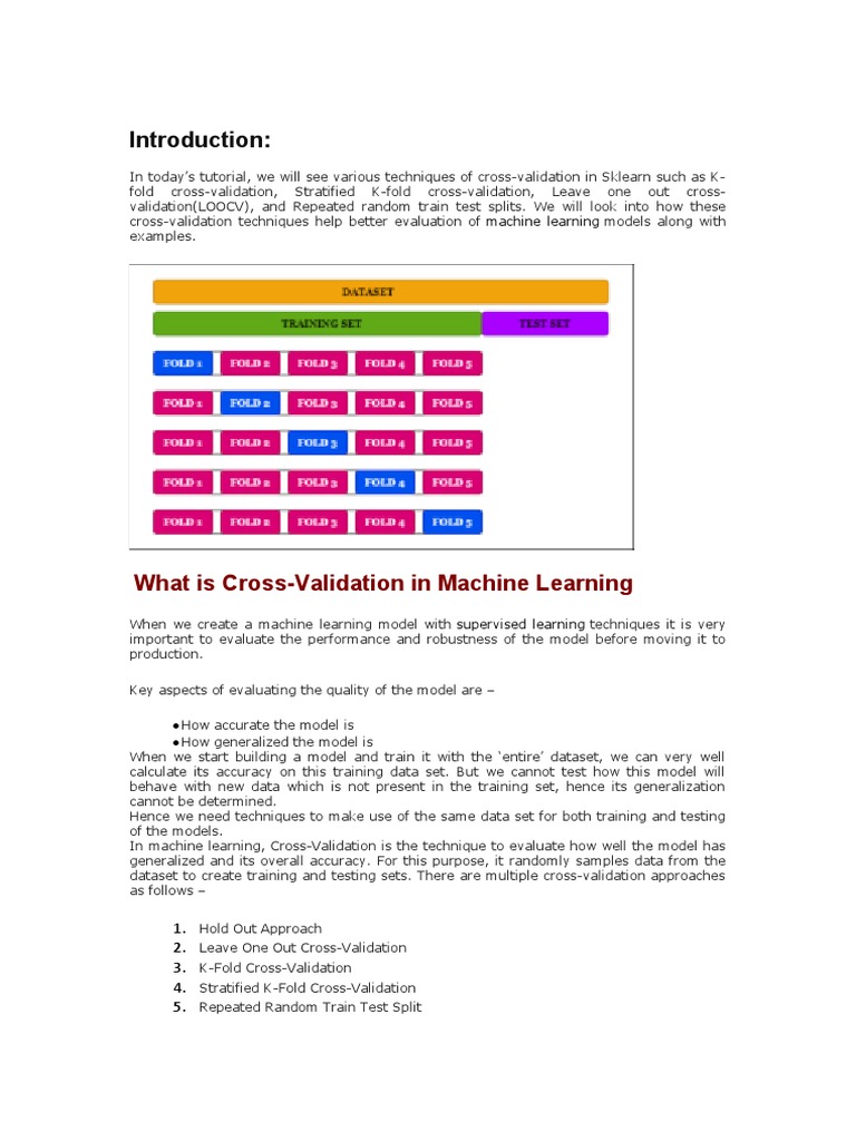 Cross-Validation Techniques in Sklearn | PDF | Cross Validation ...