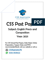 CSS Past Papers: Subject: English Precis and Composition Year: 2021