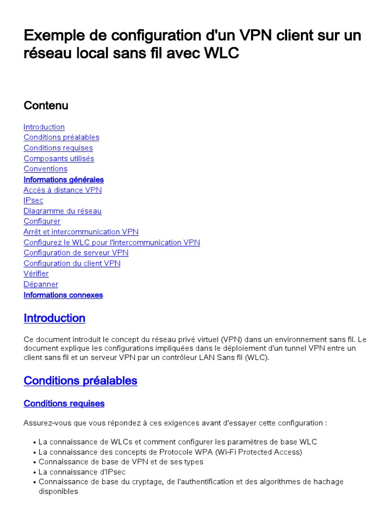 Vpnclient Wlan WLC Conf | PDF | Réseau privé virtuel | Serveur ...