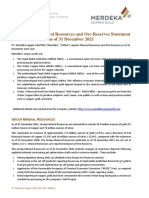 Consolidated Mineral Resources and Ore Reserves Statement As of 31 December 2021