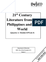 21 Century Literature From The Philippines and The World: (Quarter 2-Module 8/week 8)