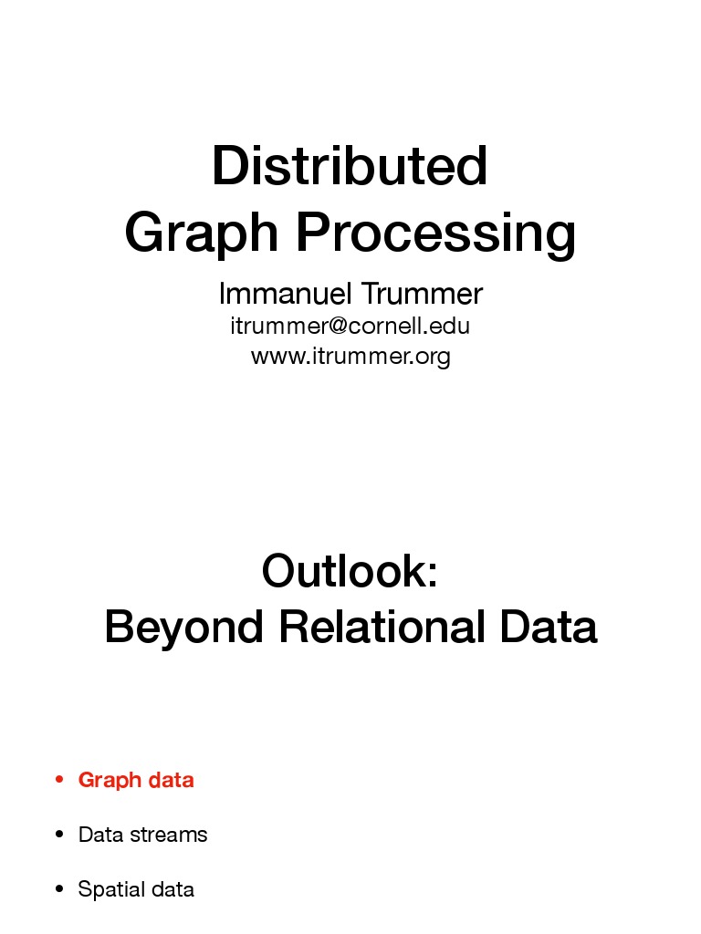 Distributed Graph Processing Immanuel Trummer PDF Vertex (Graph