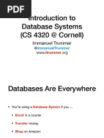 Introduction To Database Systems (CS 4320 at Cornell) : Immanuel Trummer