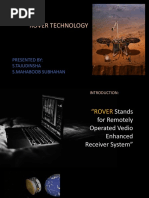 Rover Technology: Presented By: S.Tajudinsha S.Mahaboob Subhahan