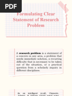 Formulating Clear Statement of Research Problem