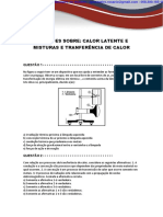 Calor Latente e Transferência de Calor