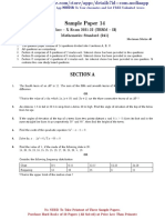 Sample Paper 14: Class - X Exam 2021-22 (TERM - II) Mathematics Standard