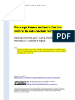 Ramirez Ivonne, Jaliri Carla, Mendez (..) (2020). Percepciones universitarias sobre la educacion virtual