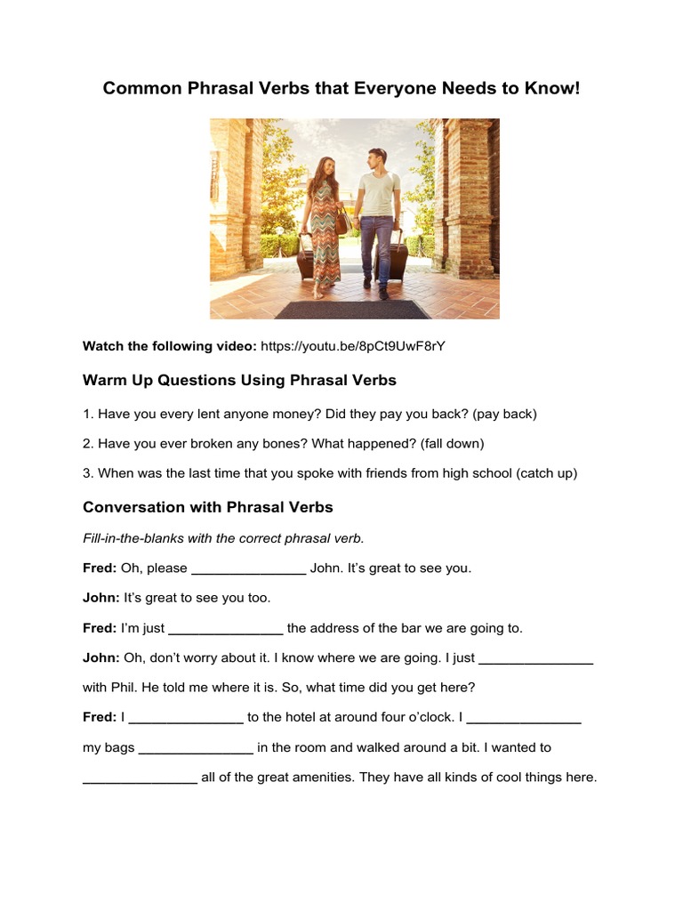 Essential Phrasal Verbs for Conversations | PDF | Language Arts ...