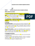 Modelo de Demanda de Ejecución de Acta de Conciliación Extrajudicial de Alimentos