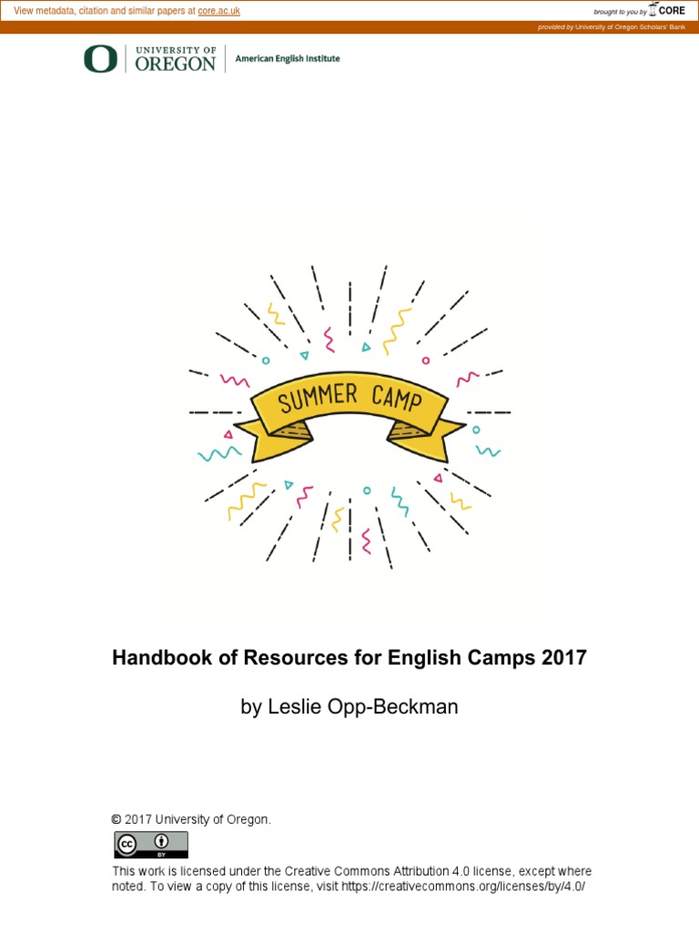 English Camp Handbook Pdf Project Based Learning Learning