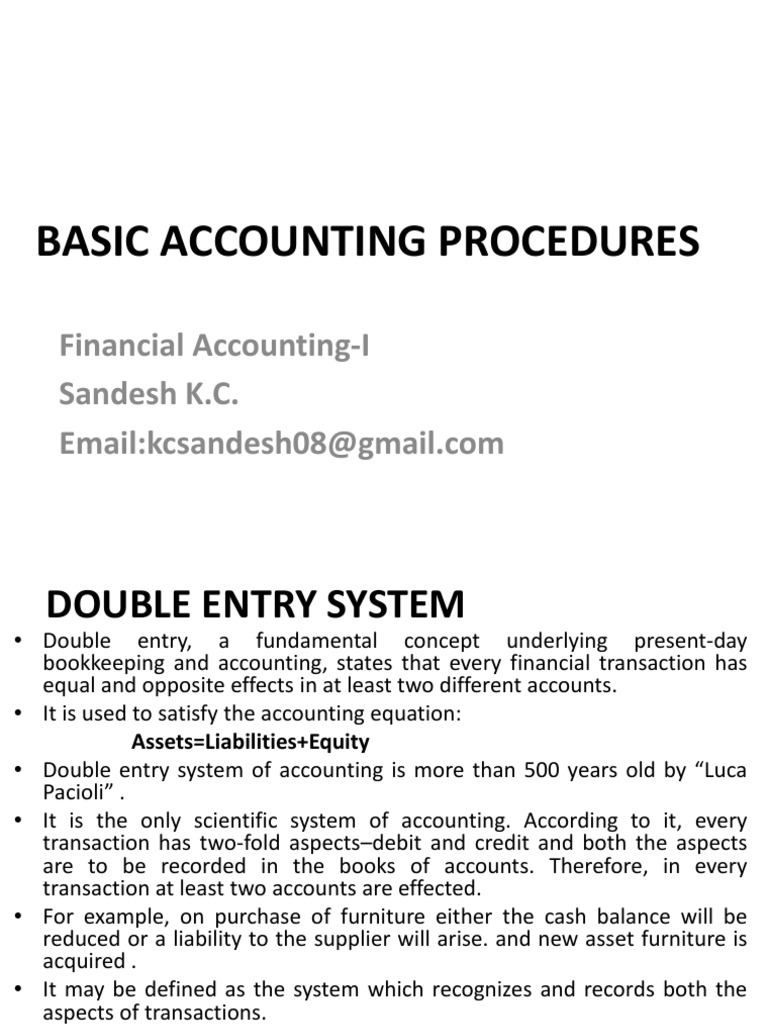 Notes of Double Entry System and Journal Entry PDF Debits And