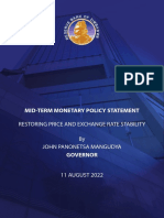 Monetary Policy Statement August 2022