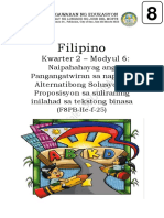 Filipino 8 Q2-M6 (Propsiyon Sa Suliraning Inilahad Sa Tekstong Binasa)