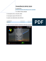 Activación de Office 2019