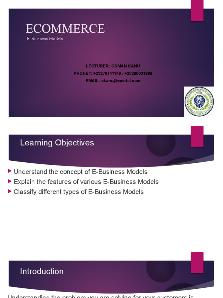 EBusiness Models PDF E Commerce Sales