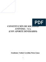 Constitución de Sociedad Anónima