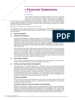 Financial Statements Notes Summary