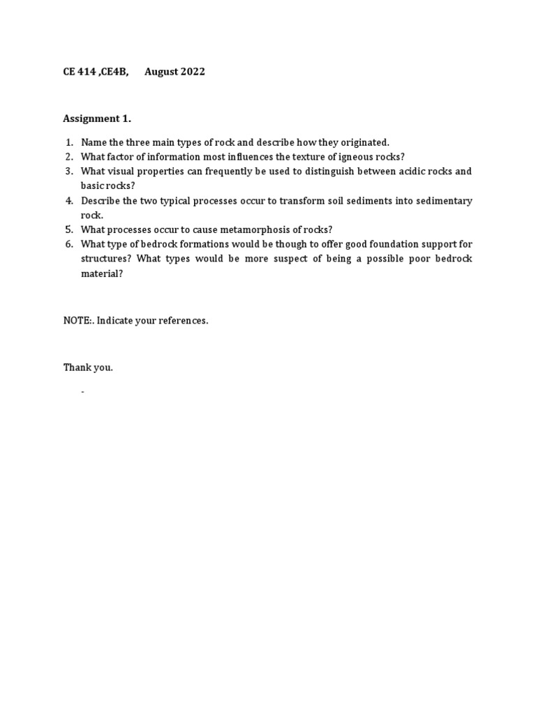Rock and Soil Properties Assignment | PDF | Deep Foundation | Soil ...