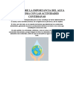 Ensayo Sobre La Importancia Del Agua y El Clima Con Las Actividades Contidianas