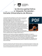 En Busca de La Técnica Guitarrística Paganini, Por Eduardo Fernández - Escuela Universitaria de Música - Escuela Universitaria de Música