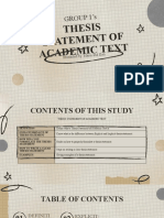 Thesis Statement of Academic Text