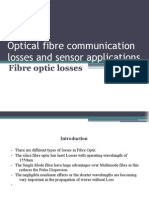 Optical Fibre Communication Losses and Sensor Applications