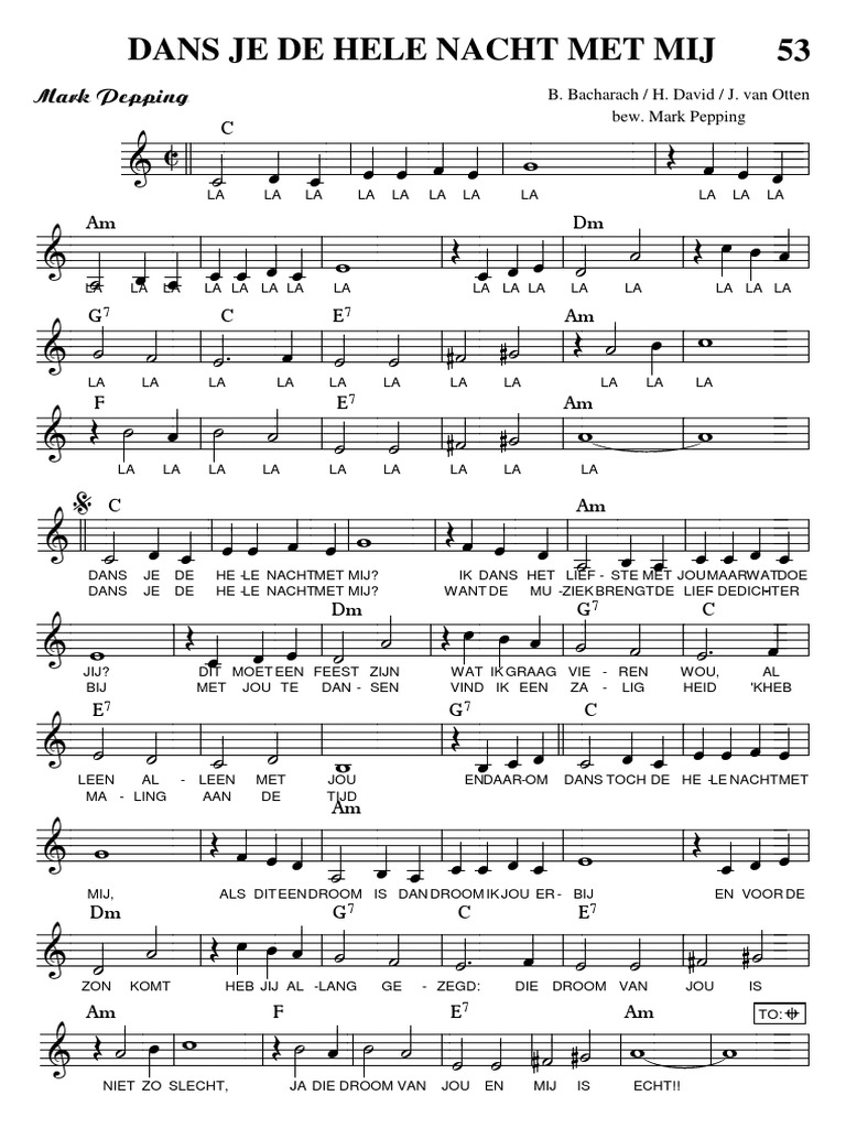 Dans Je de Hele Nacht Met Mij C PDF Formes musicales