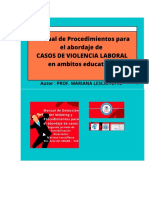 Manual de Procedimientos Sobre Violencia Laboral