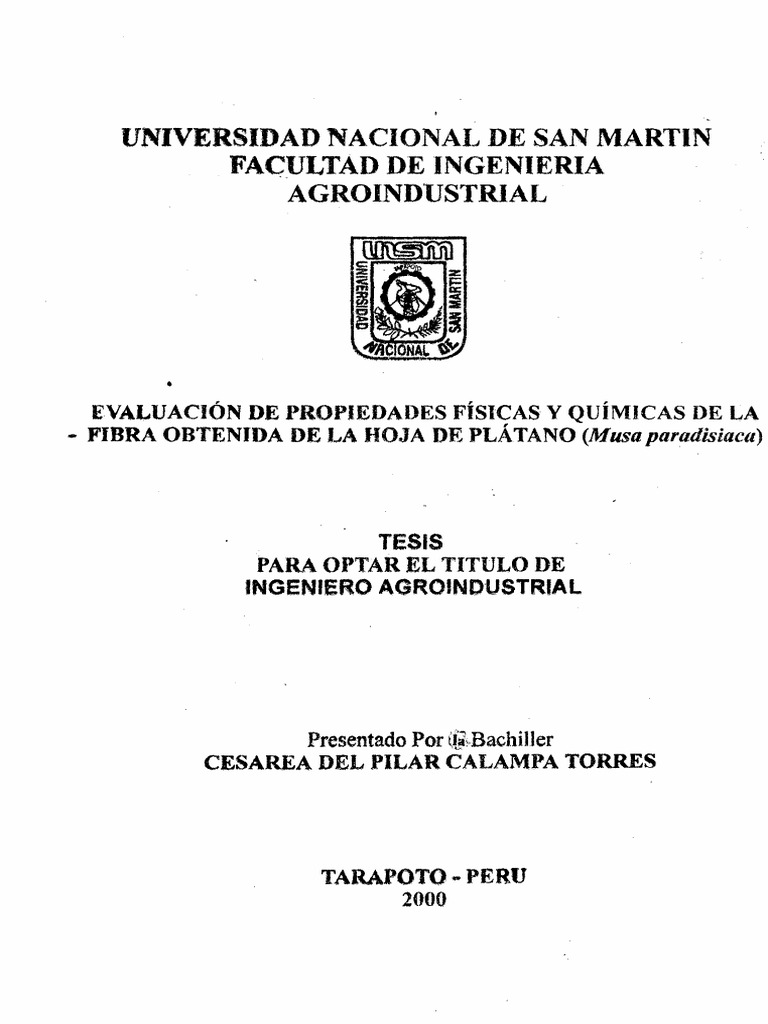 Hoja de Platano Tesis PDF Plátano Hidróxido de sodio