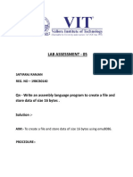 Lab Assessment - 05: QN - Write An Assembly Language Program To Create A File and Store Data of Size 16 Bytes